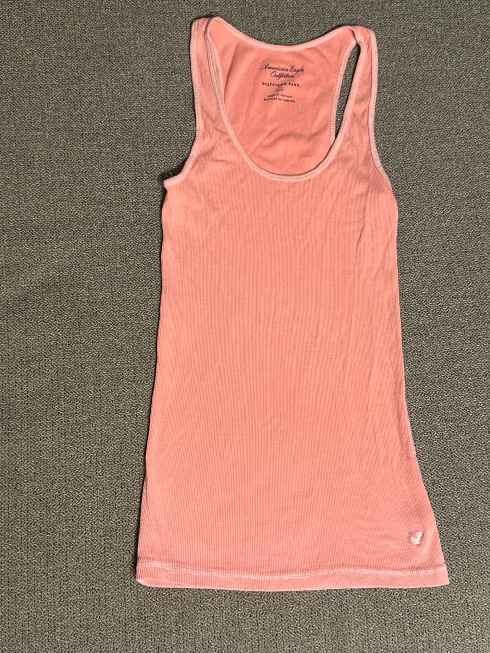 American Eagle Outfitters Coral Pink Ribbed Racerback Tank